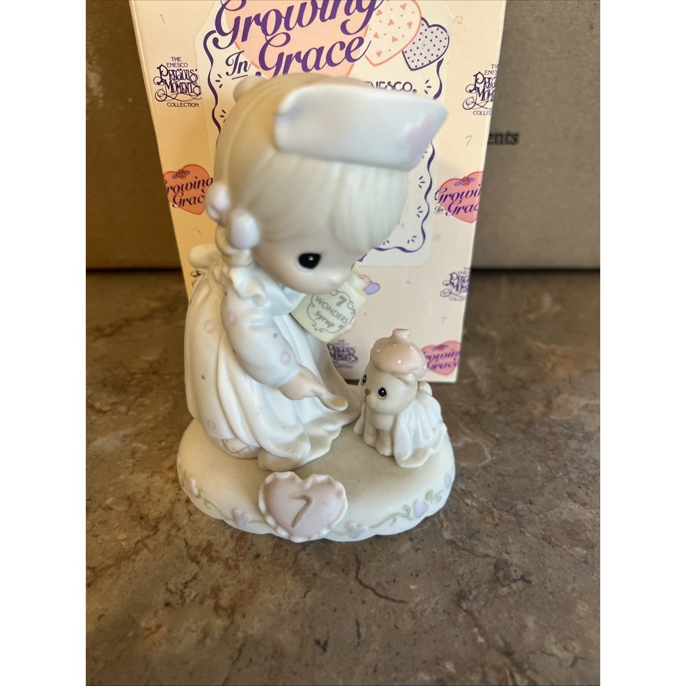 Precious Moments "Growing In Grace" Age 7 Girl Dressed as Nurse 1995